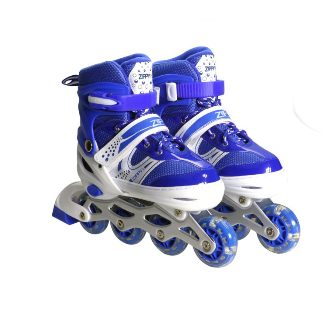 Patins Led Zippy Azul Kit Proteção Infantil Menino Barato