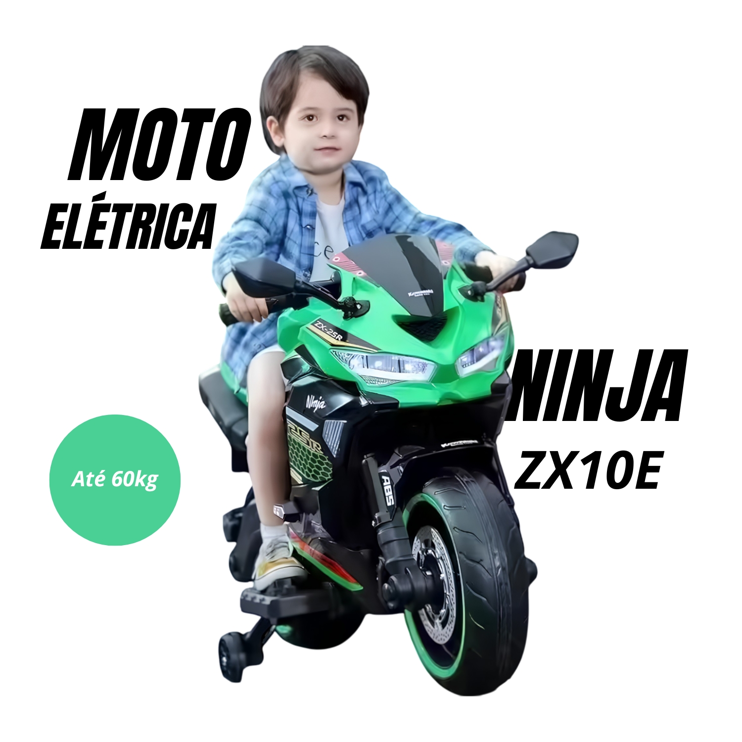 Moto Elétrica Infantil Ninja Zx10e Verde – Estilo E Aventura