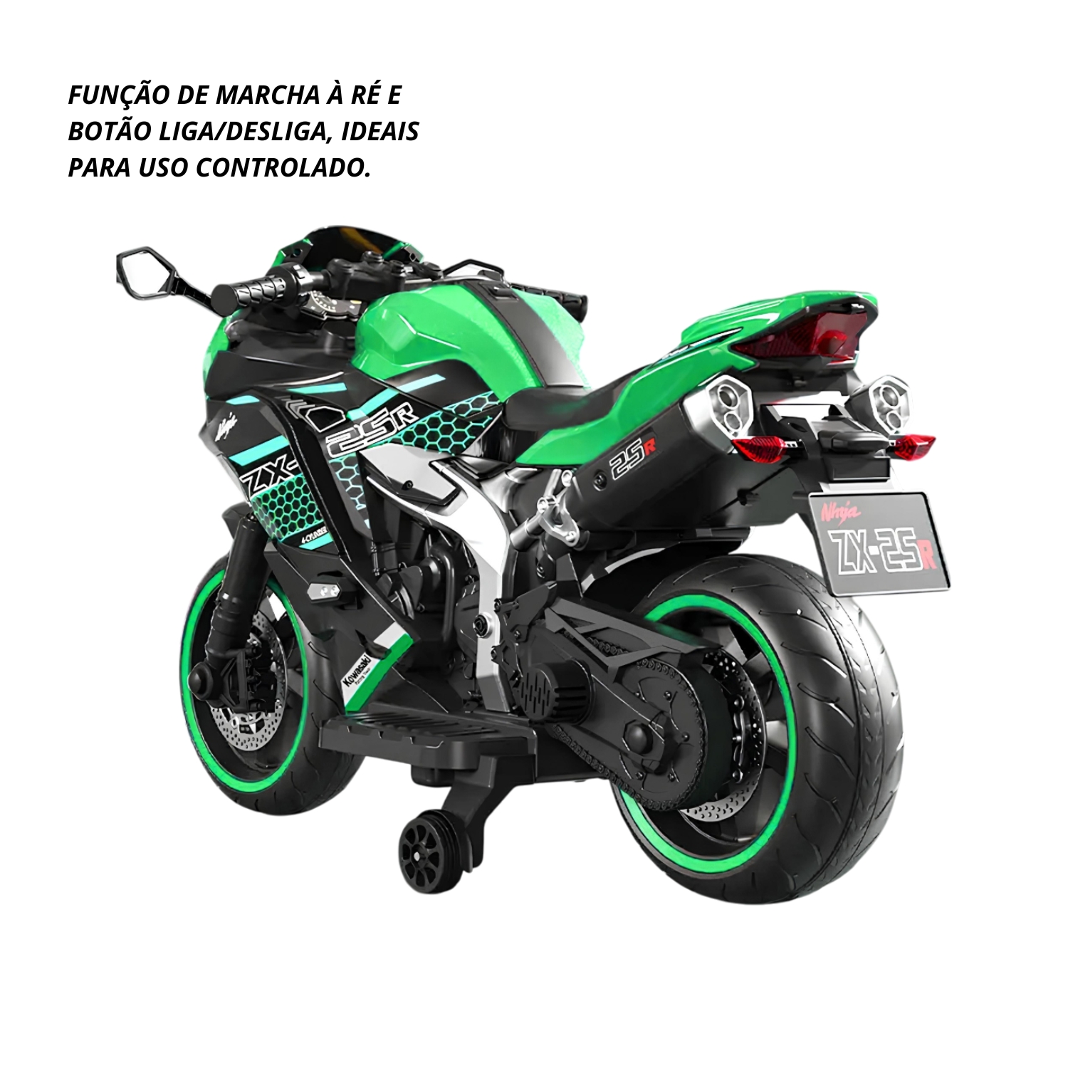 Moto Elétrica Infantil Ninja Zx10e Verde – Estilo E Aventura