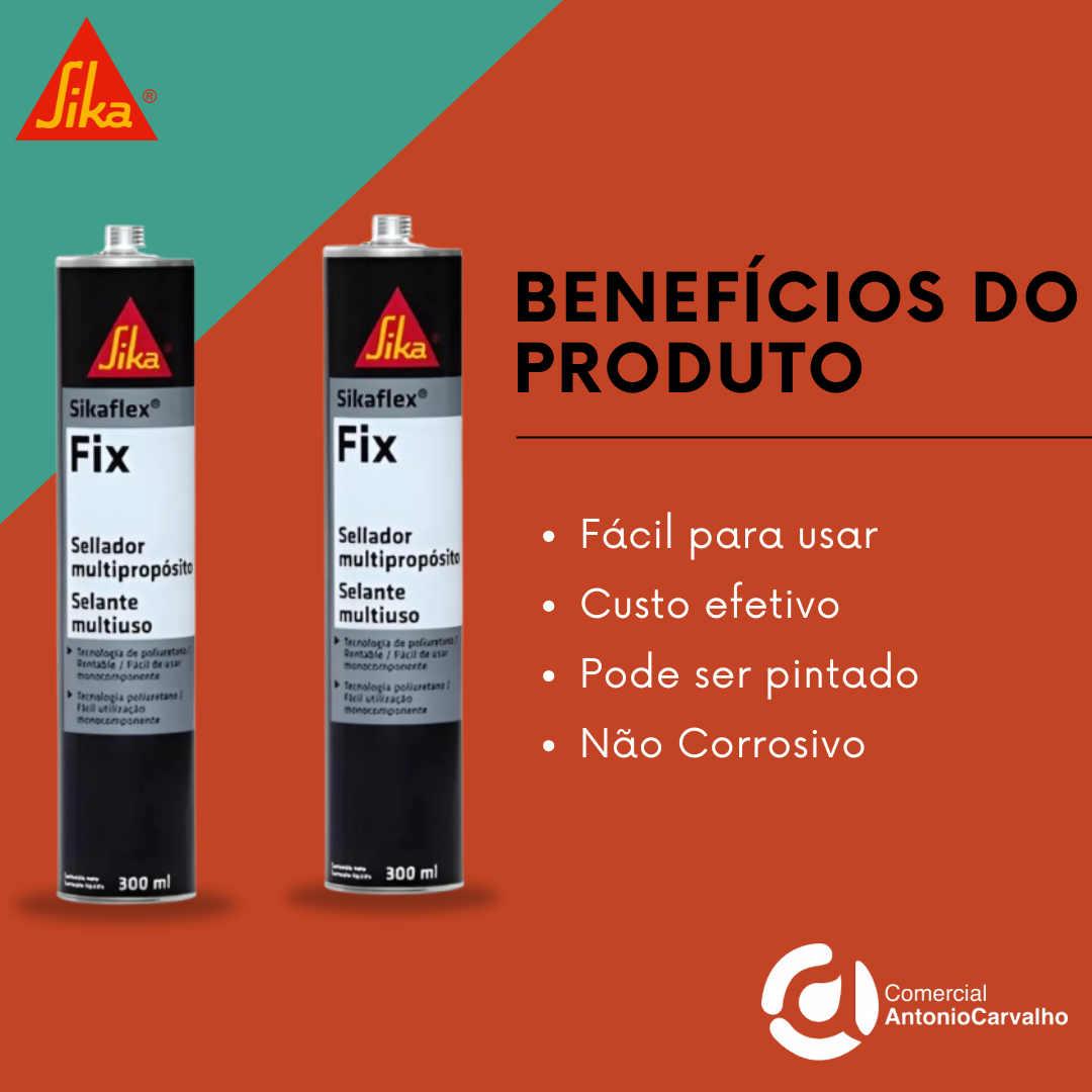 Sikaflex FIX Cinza 300ml - Selante Vedação Veicular - CAC