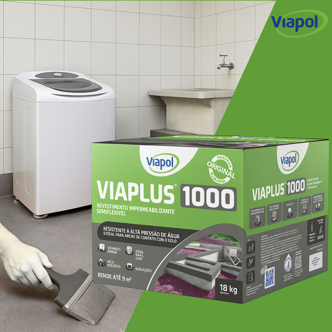 Viaplus 1000 18kg: Impermeabilizante Semiflexível Cimento - CAC