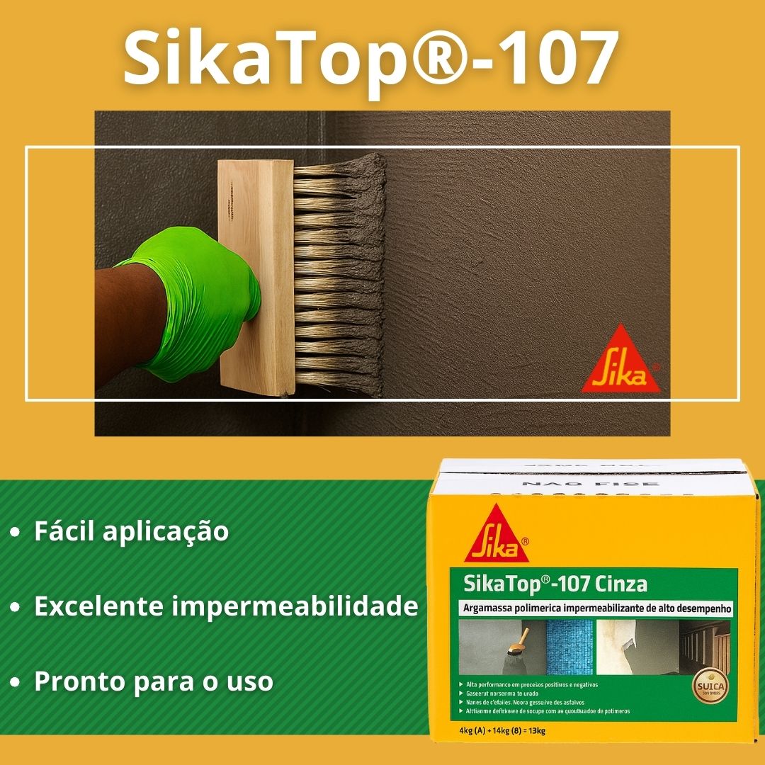 SikaTop 107 Impermeabilizante Cinza (Caixa 18kg) - SIKA