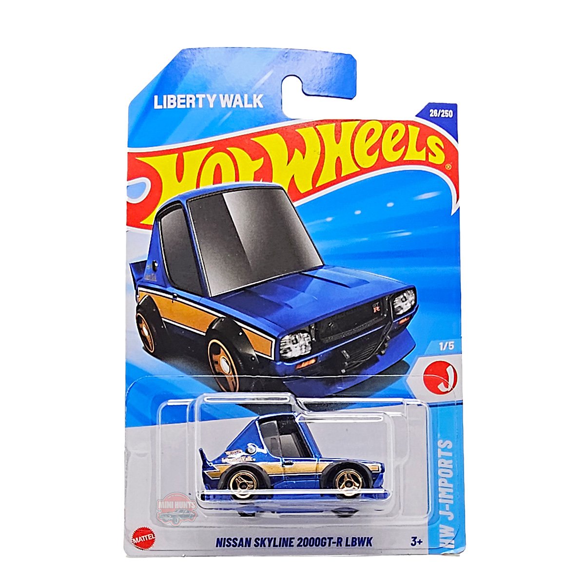 Voiture Hot Wheels Nissan Skyline 2000 GT-R Loose - Échelle 1:64, Dorée, Occasion Comme Neuve