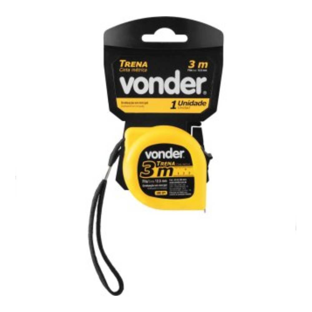 Trena Curta de Aço 3M x 12,5mm Vonder - Arcazul Ferramentas ...