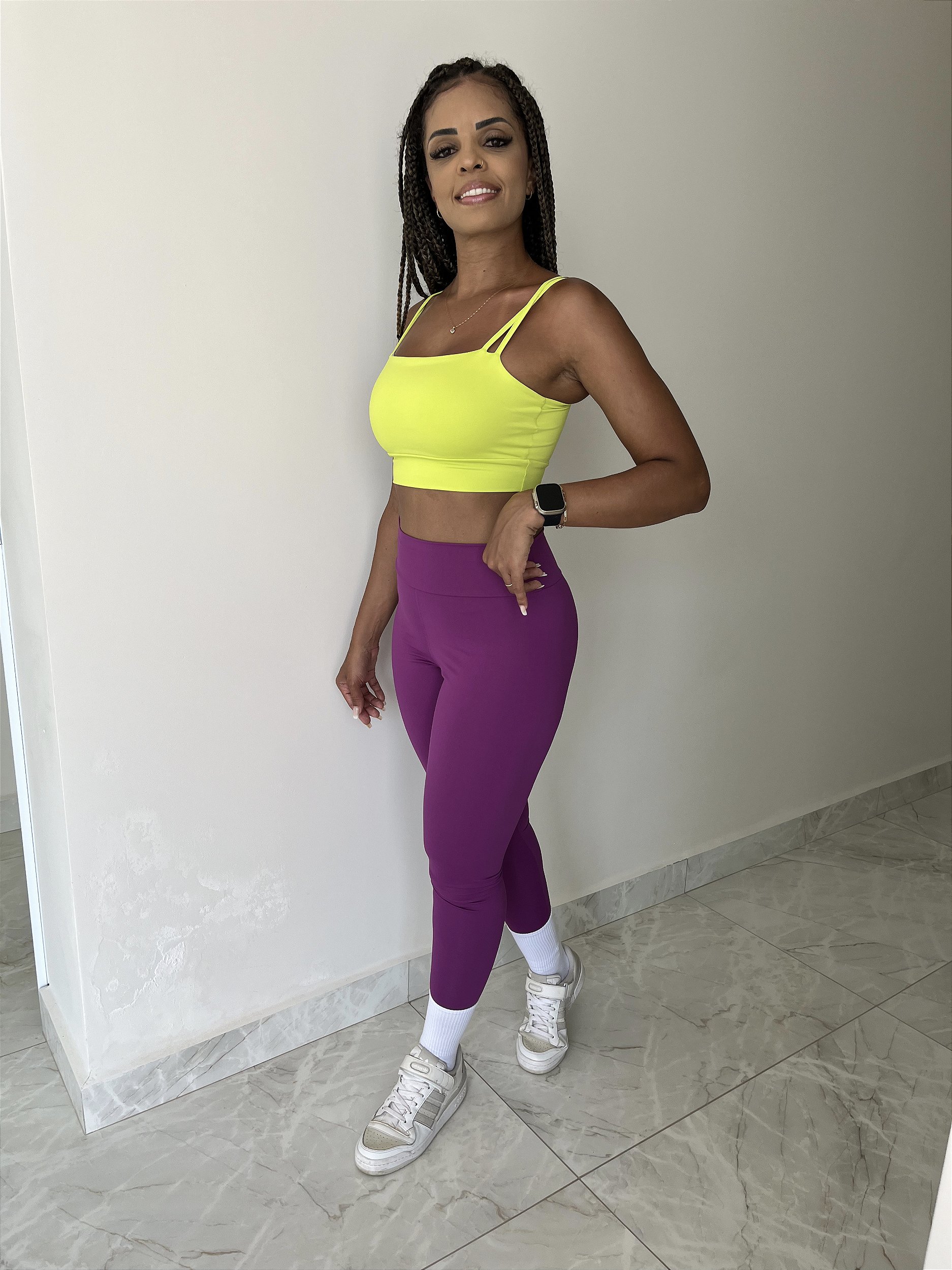 Legging roxa suplex poliamida Porle - Porle Fitness