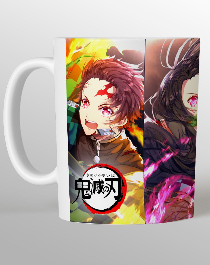 Caneca Demon Slayer Tanjiro Kamado - Interior E Alça Branca