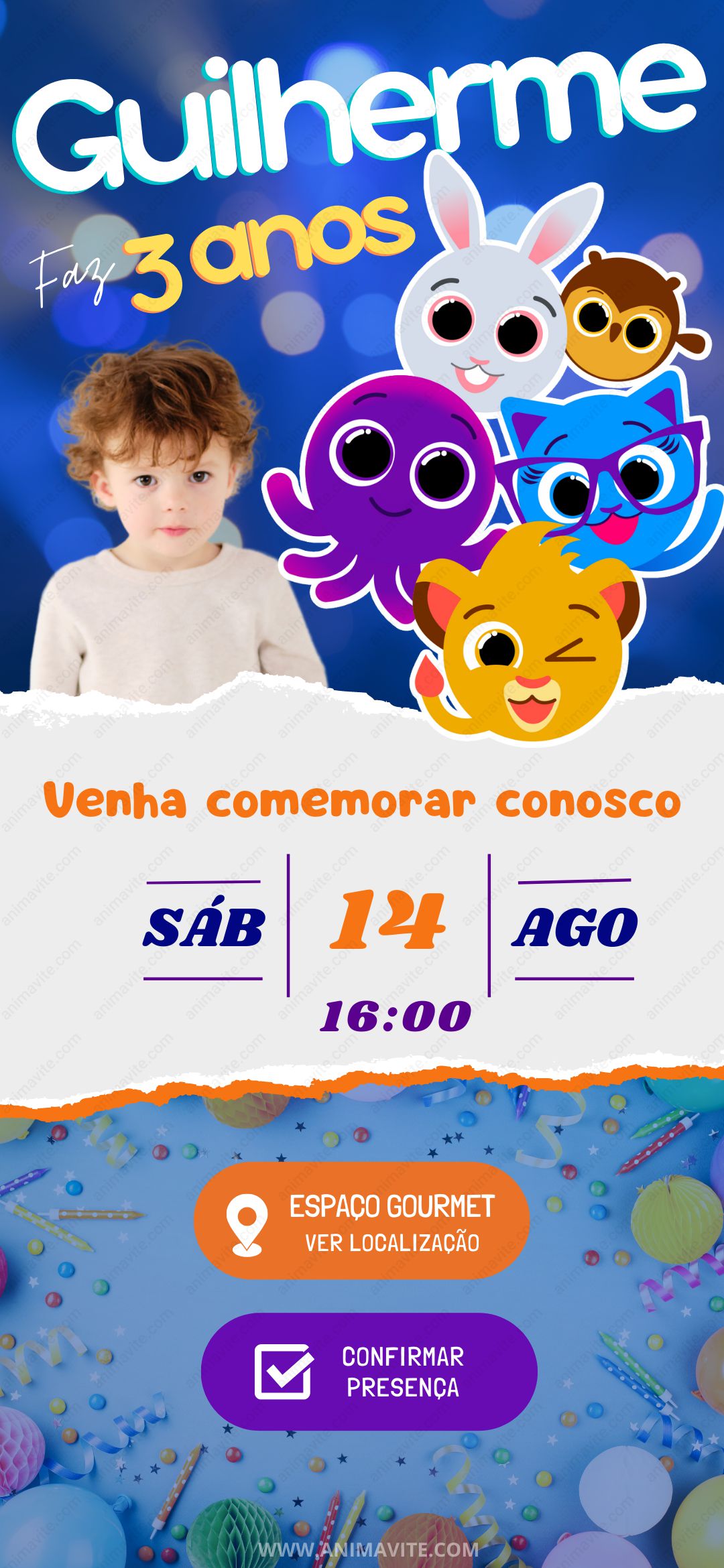 Convite virtual bolofofos em Minha Venda Shopping