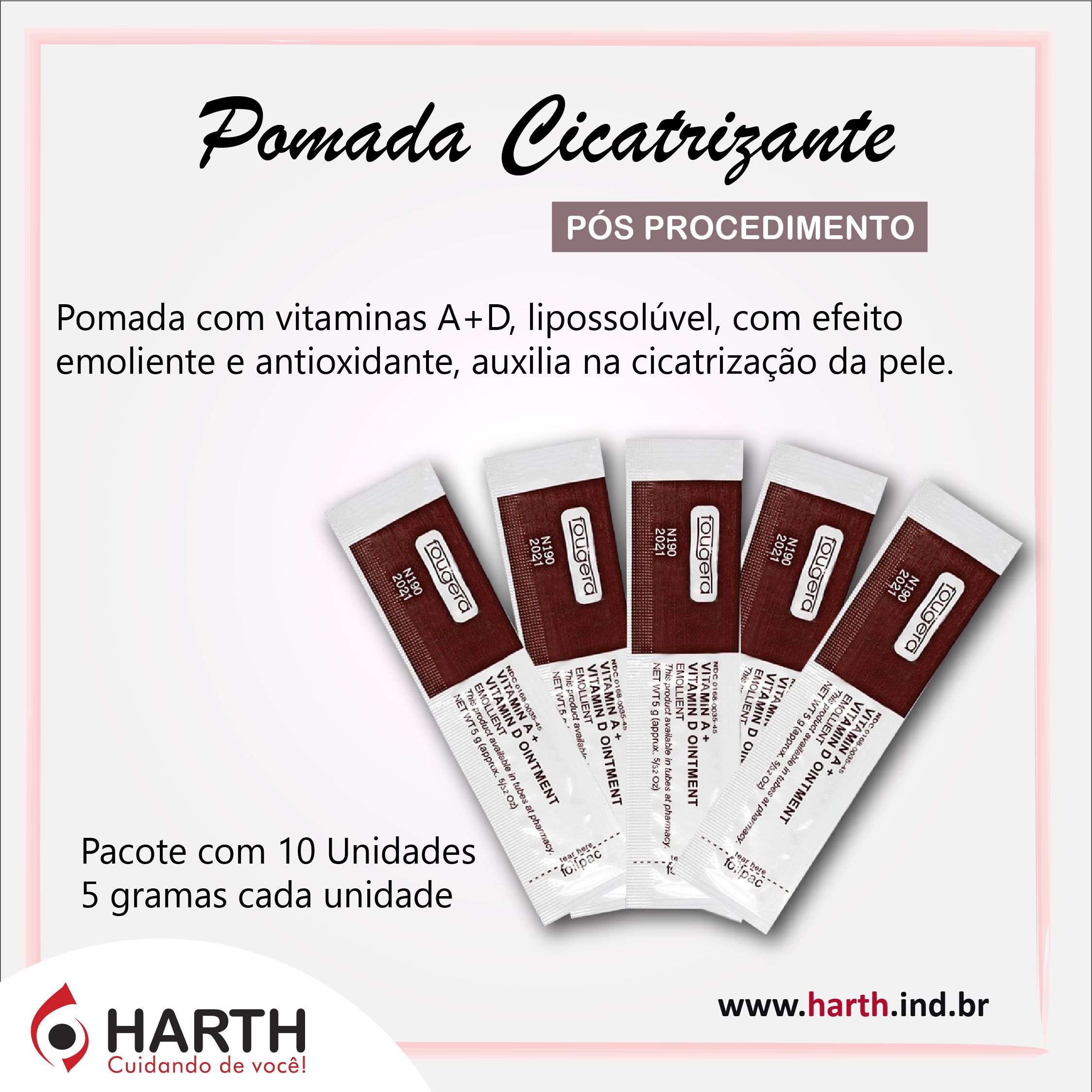 Creme Pós Procedimento com Vitamis A+ e Vitamina D - Harth Brasil -  Danielson Neves