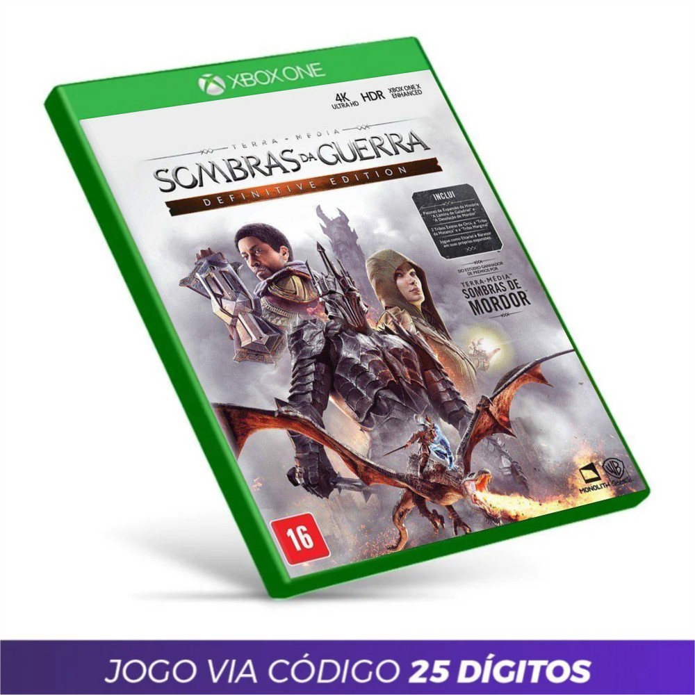 Jogo Xbox One Sombras Da Guerra Ed. Limitada + Mapa + Dlc