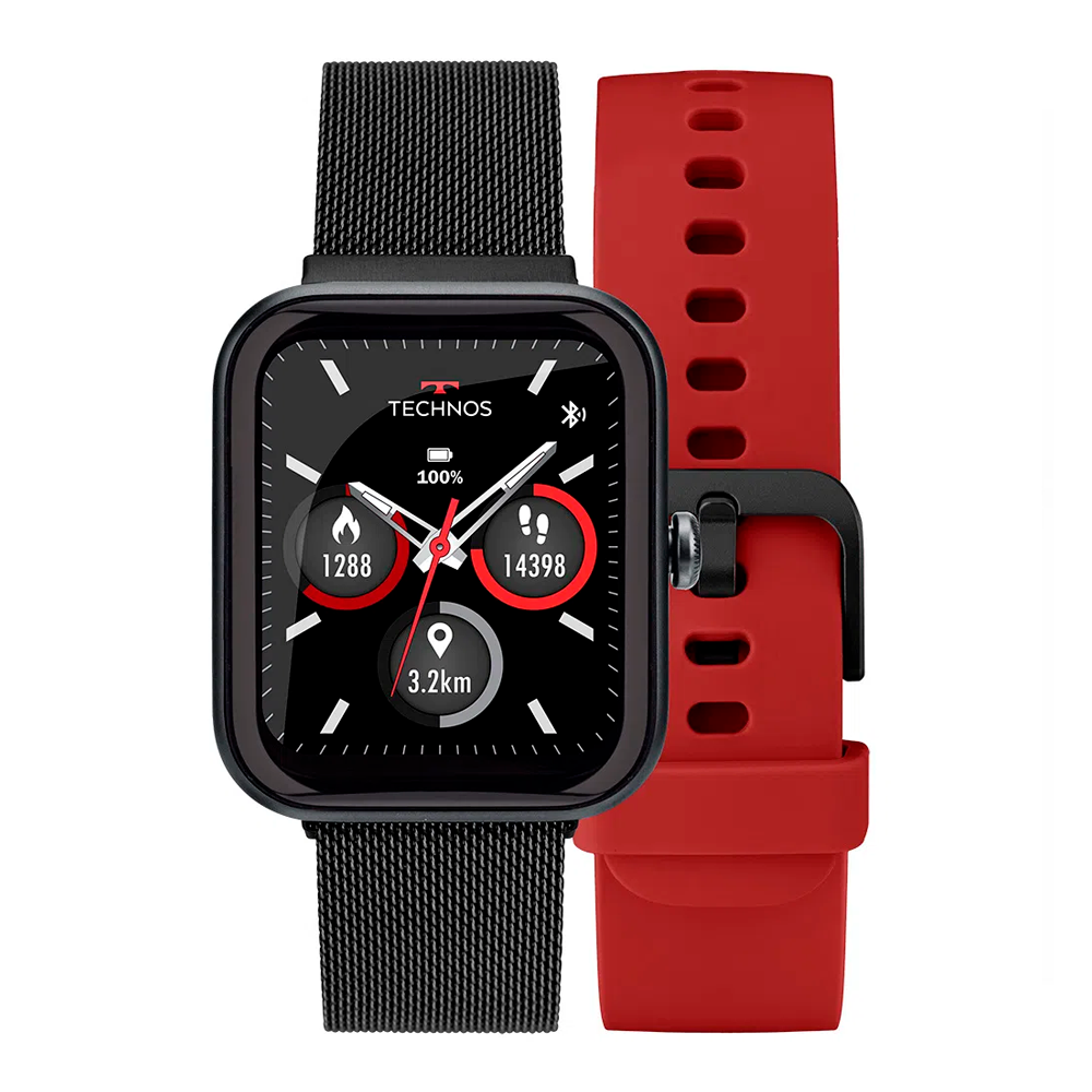 Relógio Smartwatch Technos Connect MAX 2 Pulseira Preto e Vermelho - Alea  Shop