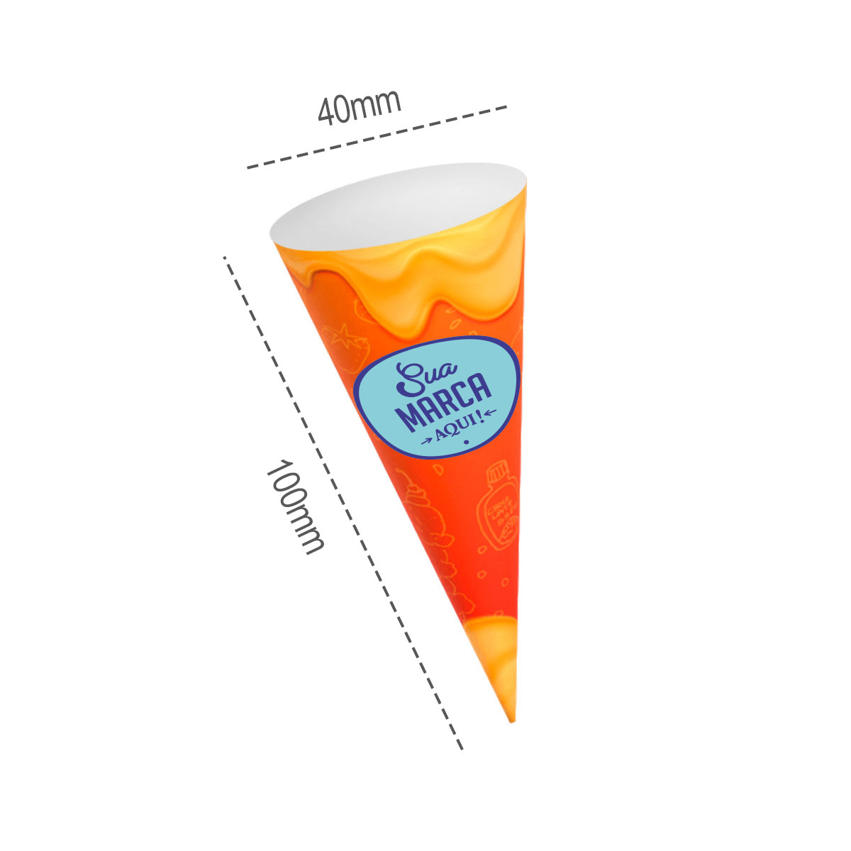 Cone de papel personalizado para casquinha sorvete expresso - Trama ...