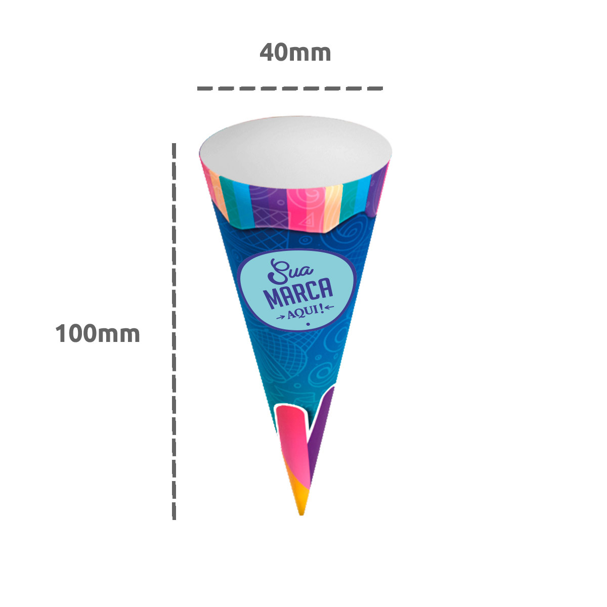 Cone de papel personalizado para casquinha sorvete expresso - Trama ...