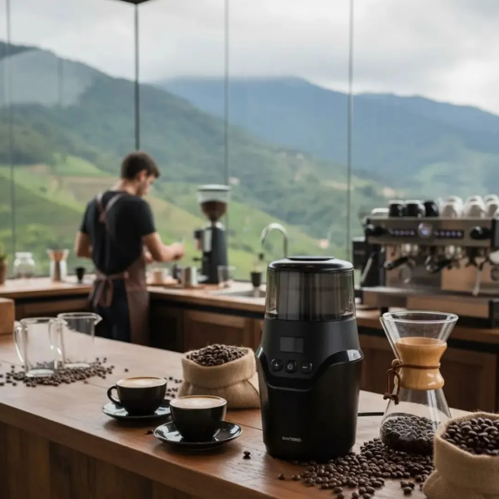 Moedor De Café Preto Com Timer Digital Original Davvero 127V - Speed Coffee