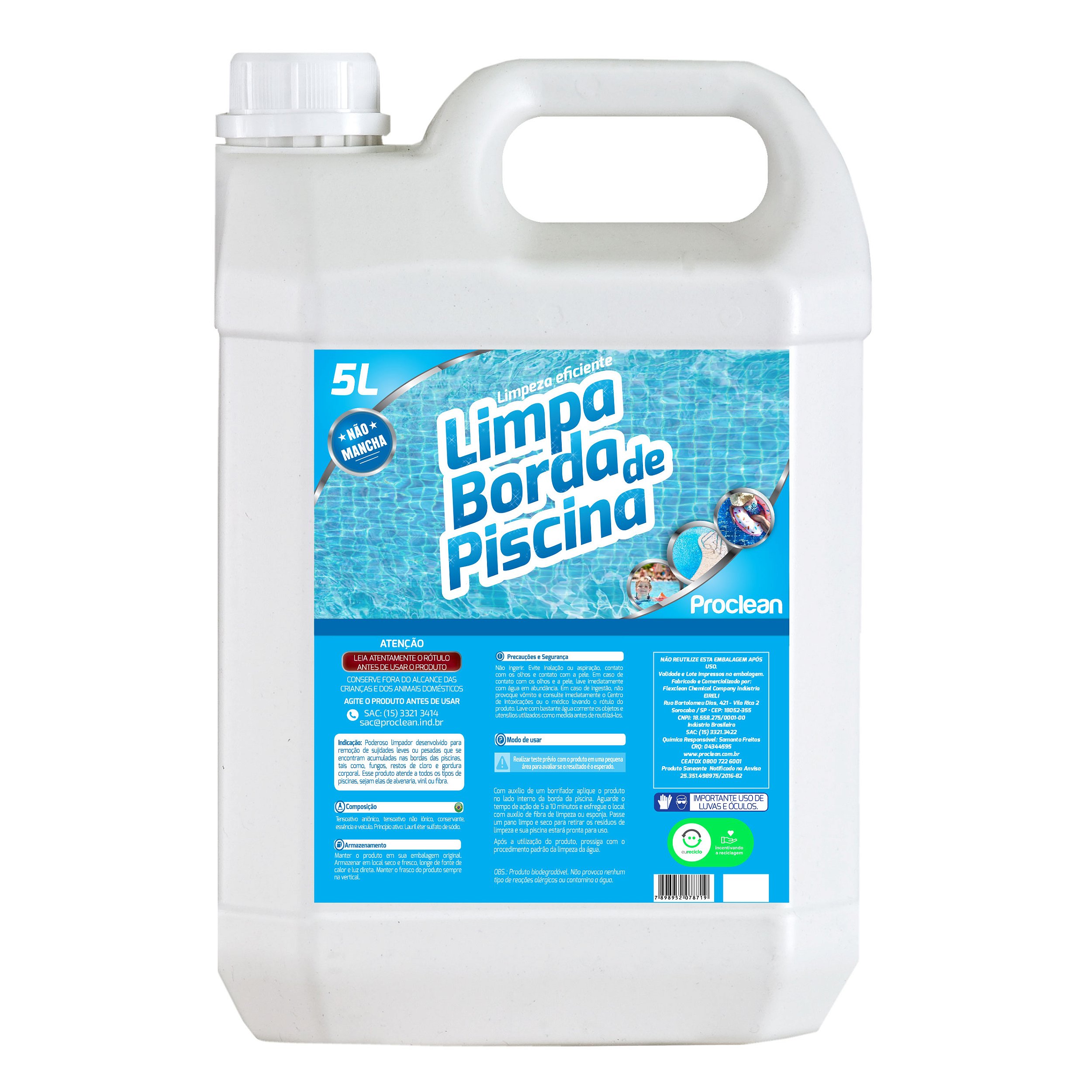 PC LIMPA BORDA DE PISCINA 5L - Proclean Produtos de Limpeza