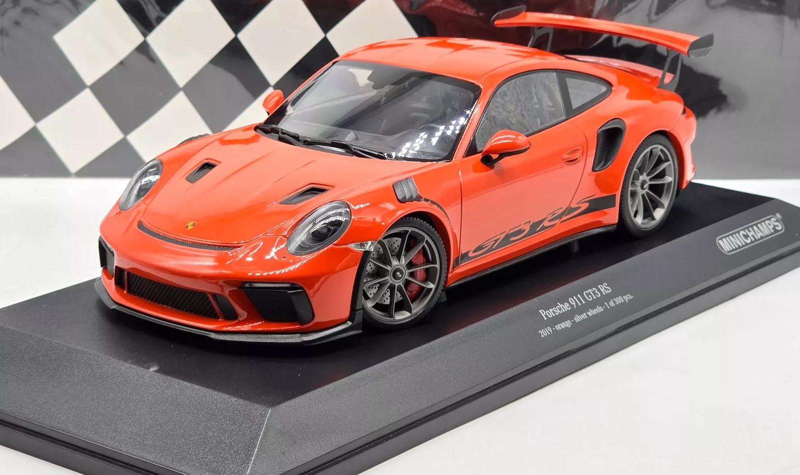Miniatura Carro Porsche 911 Gt3 RS-limitado 1/18 Laranja