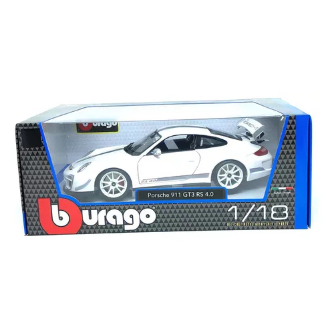 Miniatura Porsche 911 Gt 3 Rs 4.0 Branca Burago 1/18 - AutoMOTIVO