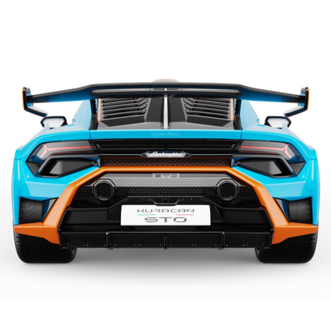 Miniatura carro Lamborghini Huracan STO Azul e Laranja 1/18