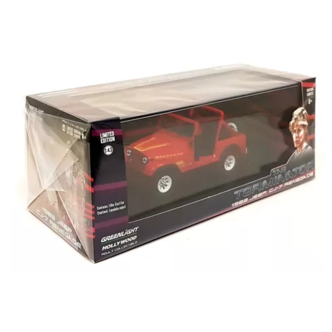 JEEP CJ7 RENEGADE 1983 TEMINATOR AVEC FIGURINE GREENLIGHT 1/18