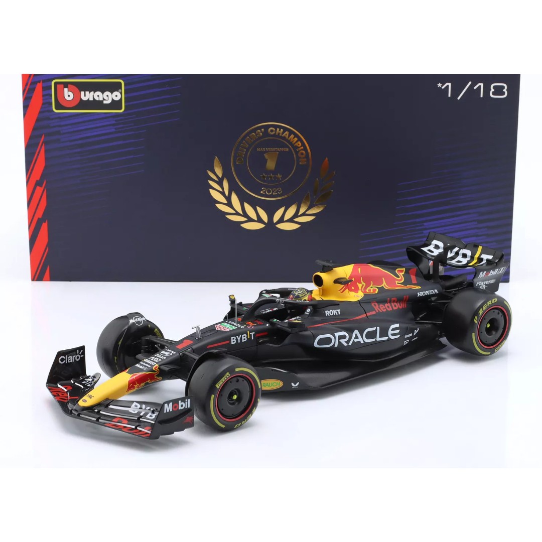 Miniatura Formula 1 RedBull RB19 1/18 com Acrilico - AutoMOTIVO Store
