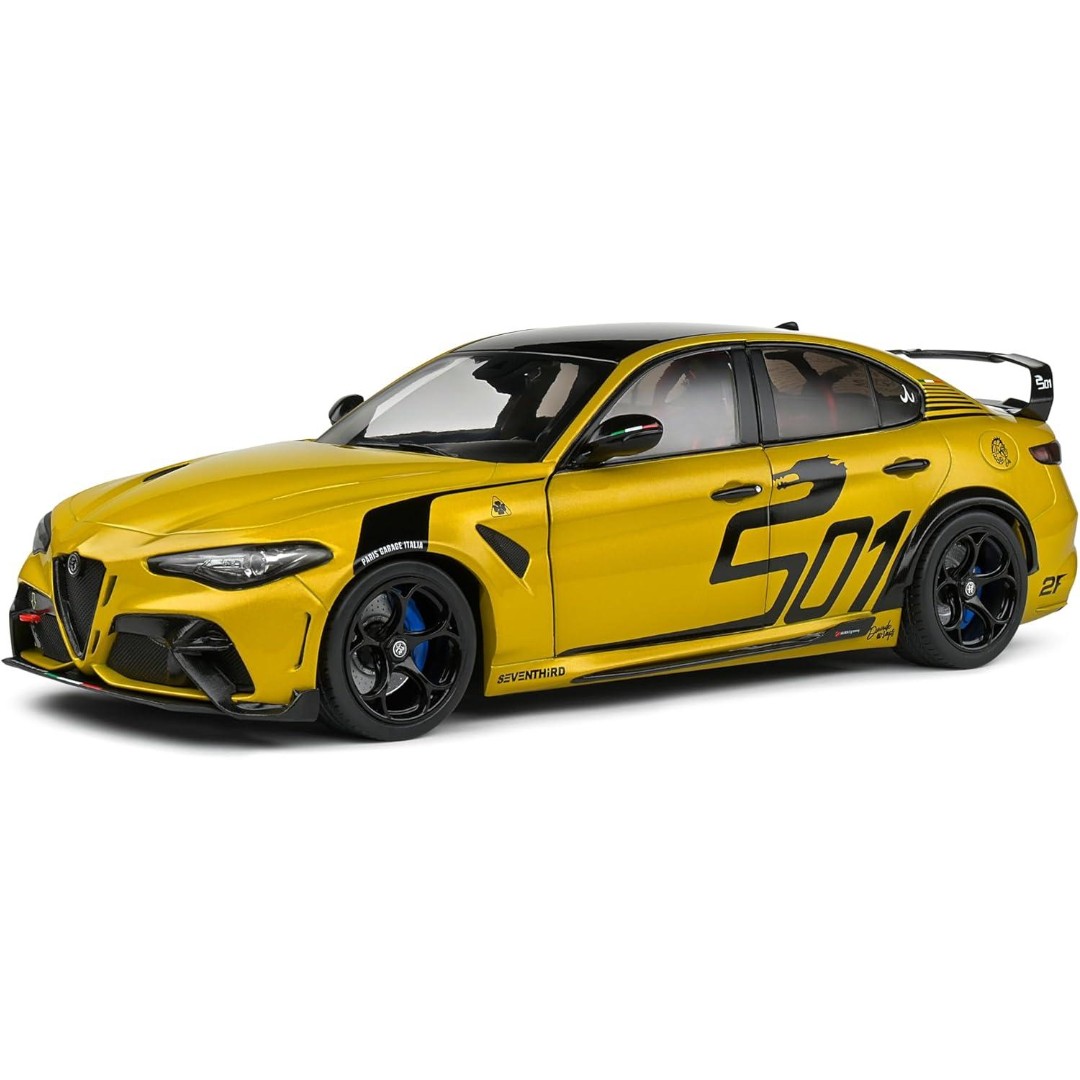 Miniaura carro Alfa Romeo giulia GTA M amarelo 1/18 - AutoMOTIVO Store