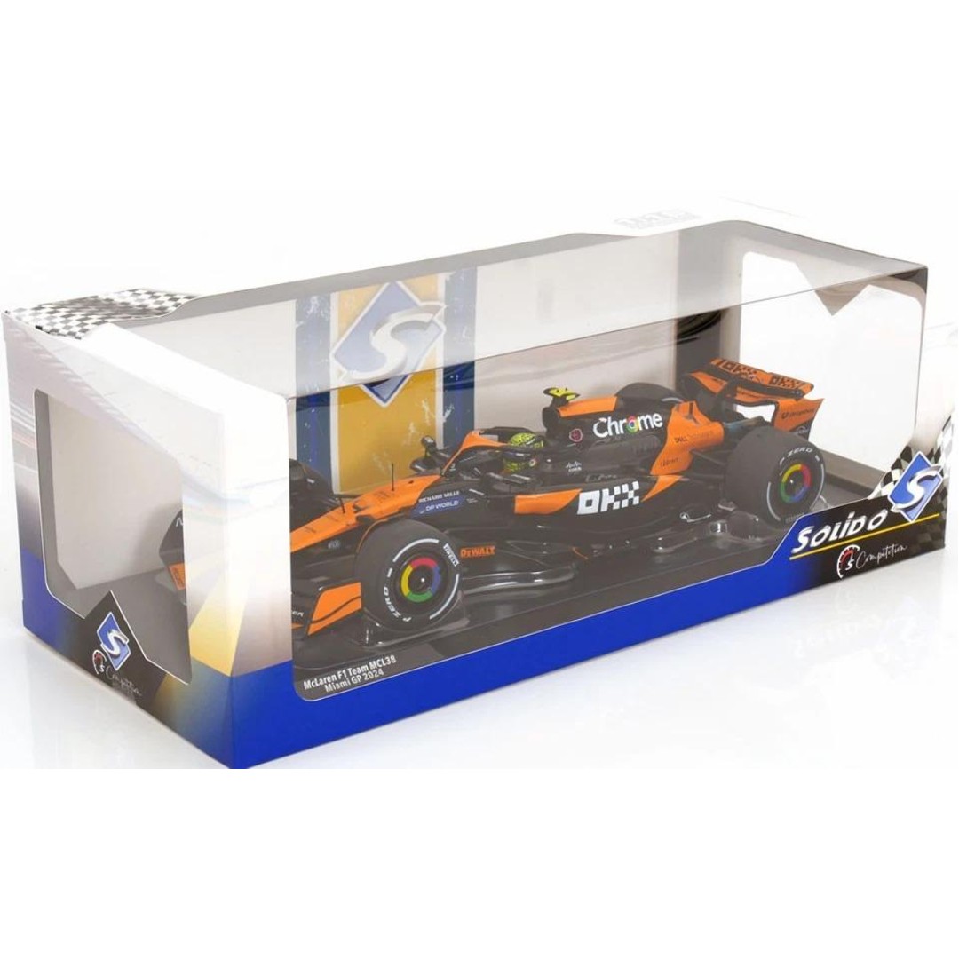 Miniatura Formula 1 L.Norris McLaren MCL38 Miami GP 1/18 2024
