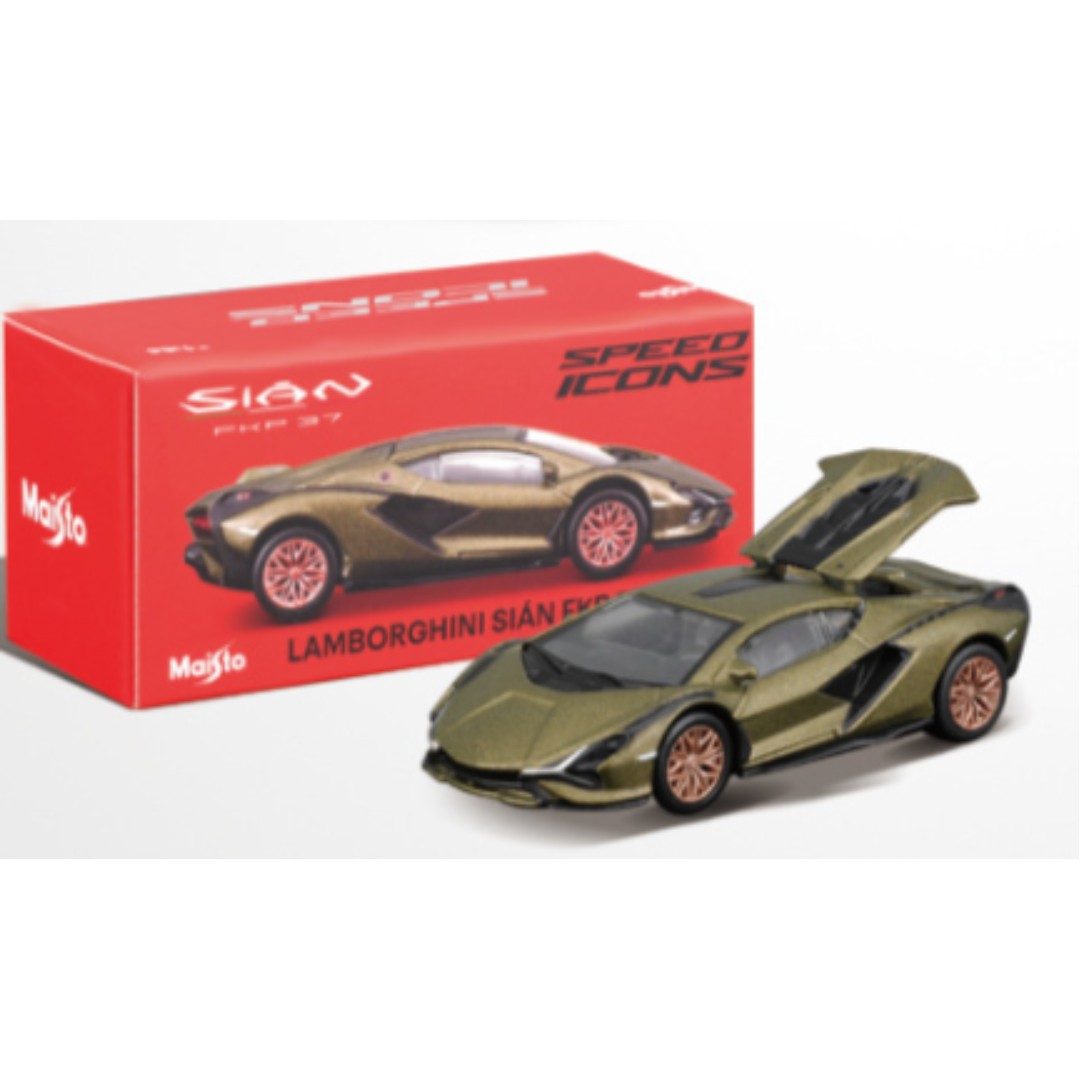 Miniatura Carro Lamborghini Sian verde 1/64 Speed icons
