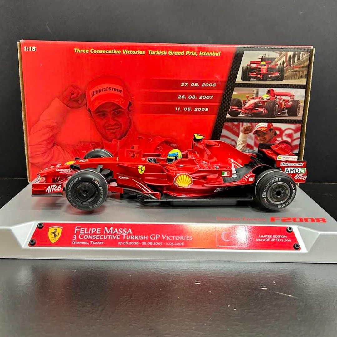 Hot Wheels F2008 1:18 ミニカー Miniatura Formula 1 F.Massa Turkish GP F2008 Hot Wheels 1:18