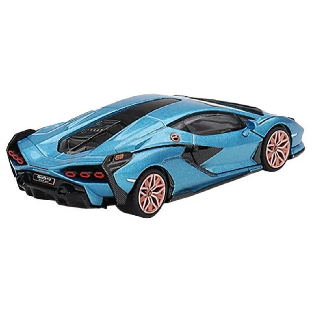 Miniatura carro Lamborghini Sian FKP azul Mini GT 1/64
