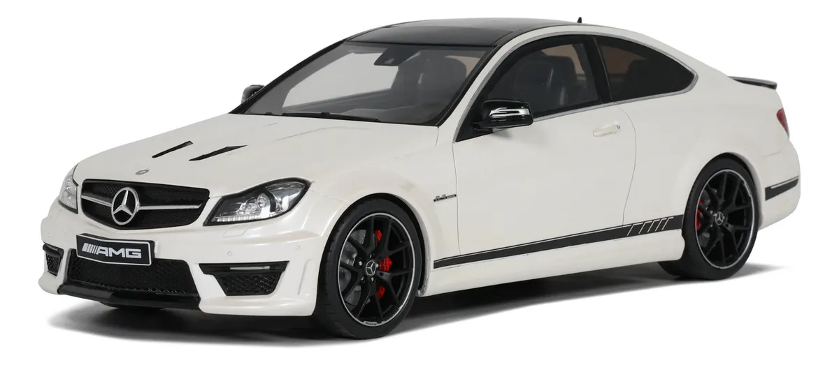 Miniatura carro Mercedes Benz C63 AMG 507 branca - 1/18