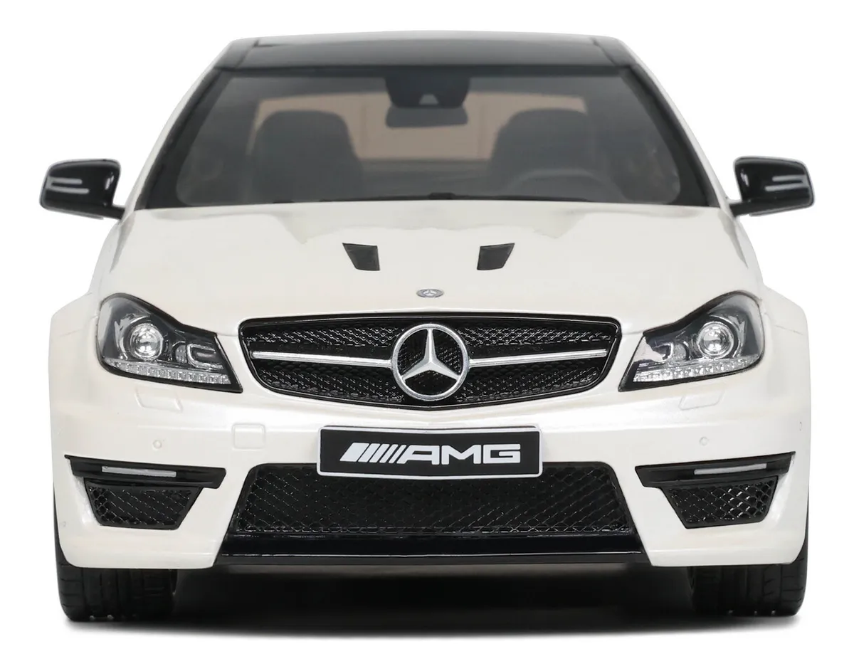 Miniatura carro Mercedes Benz C63 AMG 507 branca - 1/18