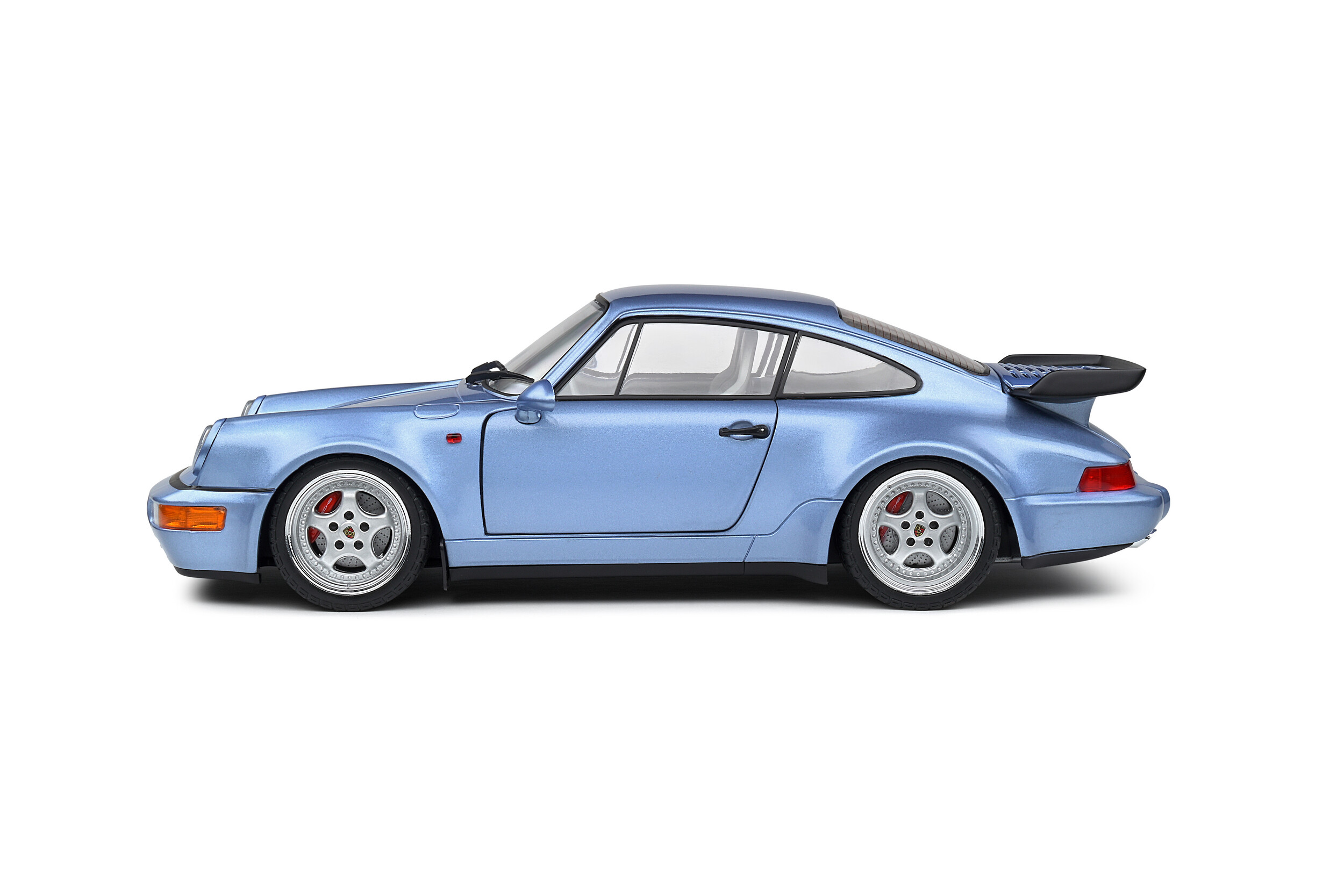 Miniatura carro Porsche 911 (964) Turbo 1990 azul 1/18