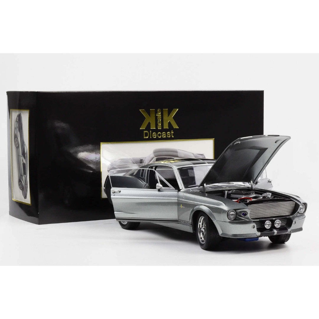 Miniatura carro Ford Mustang Shelby GT500 Eleanor cinza 1/12