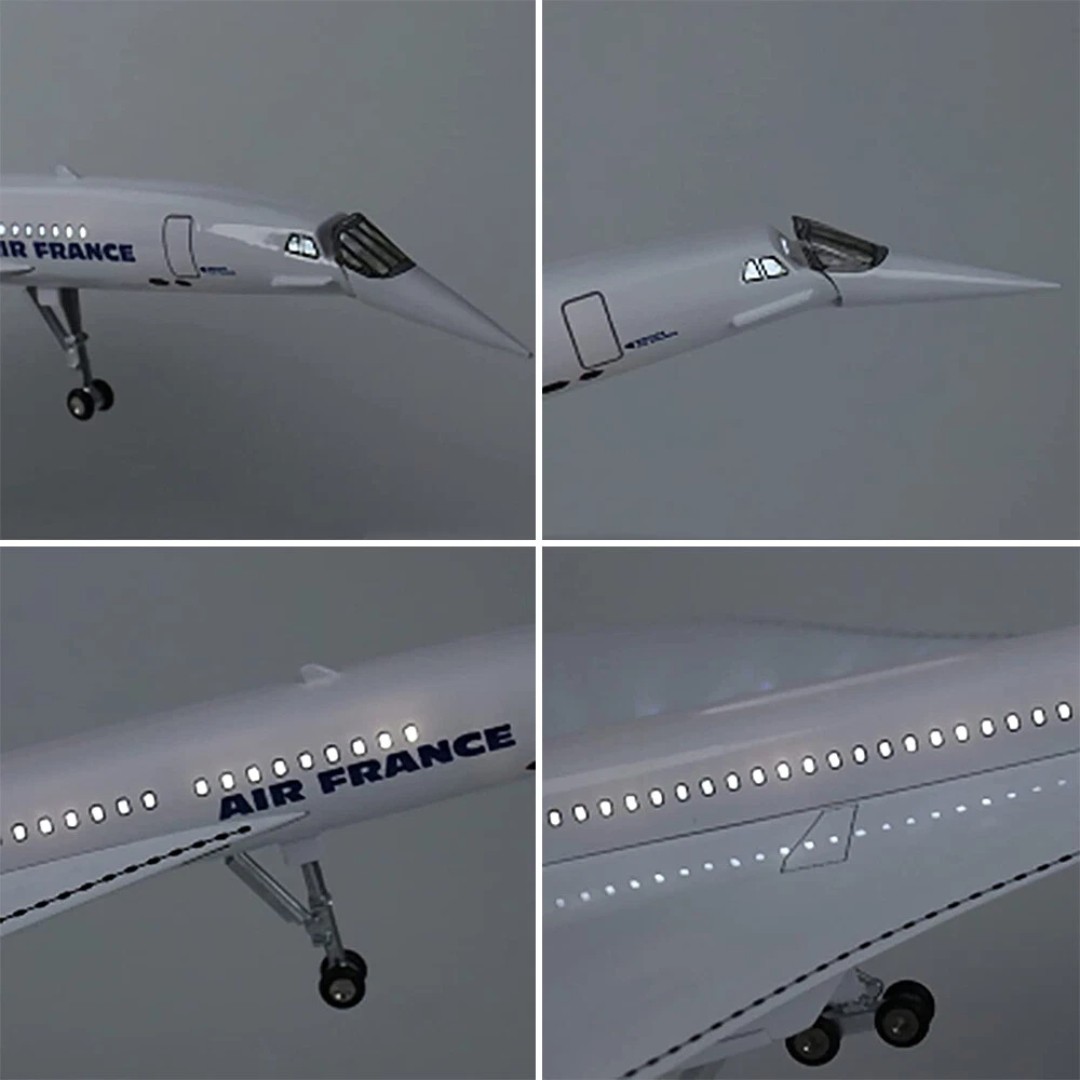 CONCORDE AIR FRANCE 1/100 LED仕様完成品 Miniatura avião Air france Concorde com led 1/125 - AutoMOTIVO Store