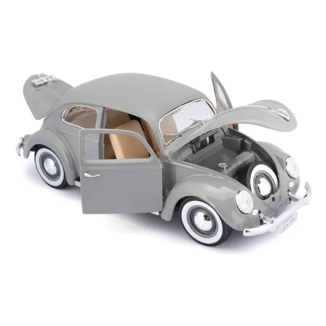 Miniatura carro Volkswagen Fusca 1955 1/18 - cinza - AutoMOTIVO Store
