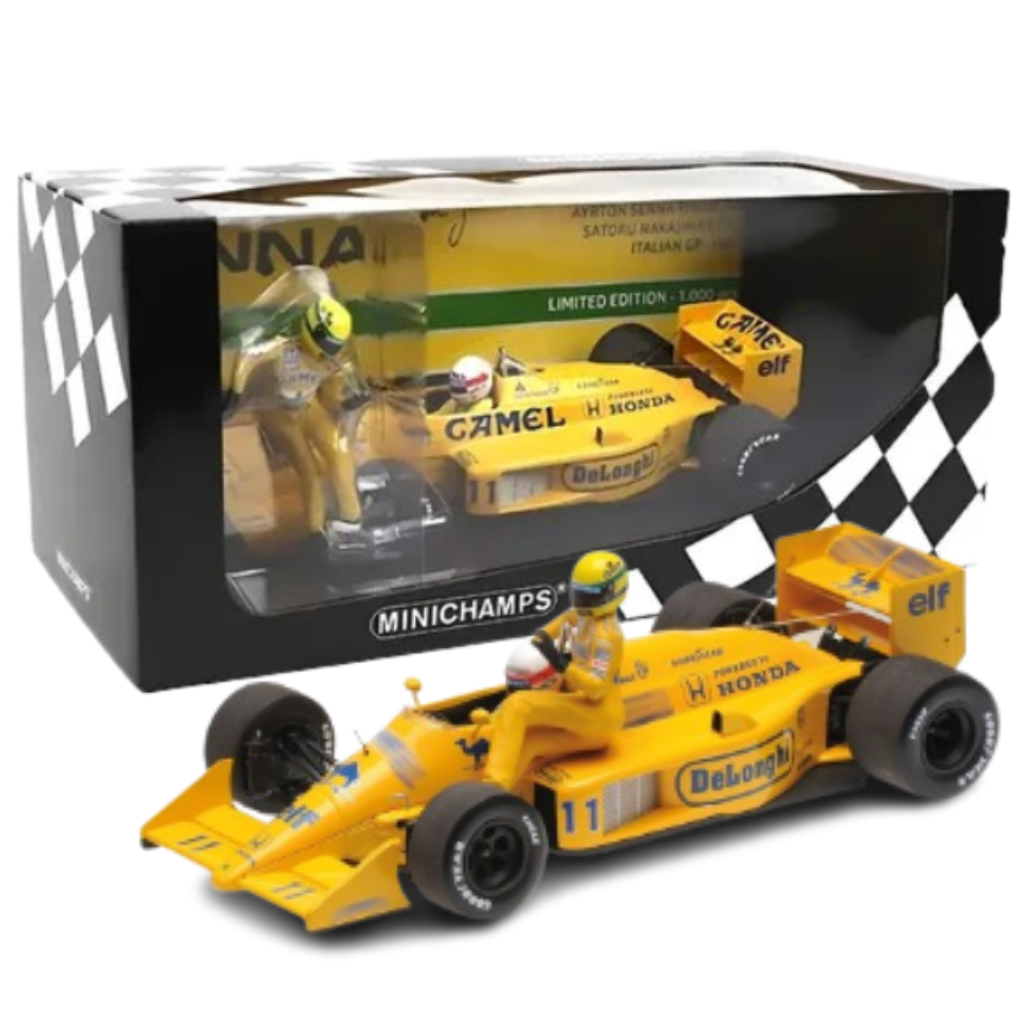 Miniatura Lotus 99t 1987 Nakajima Carona Senna 1/18 - AutoMOTIVO Store