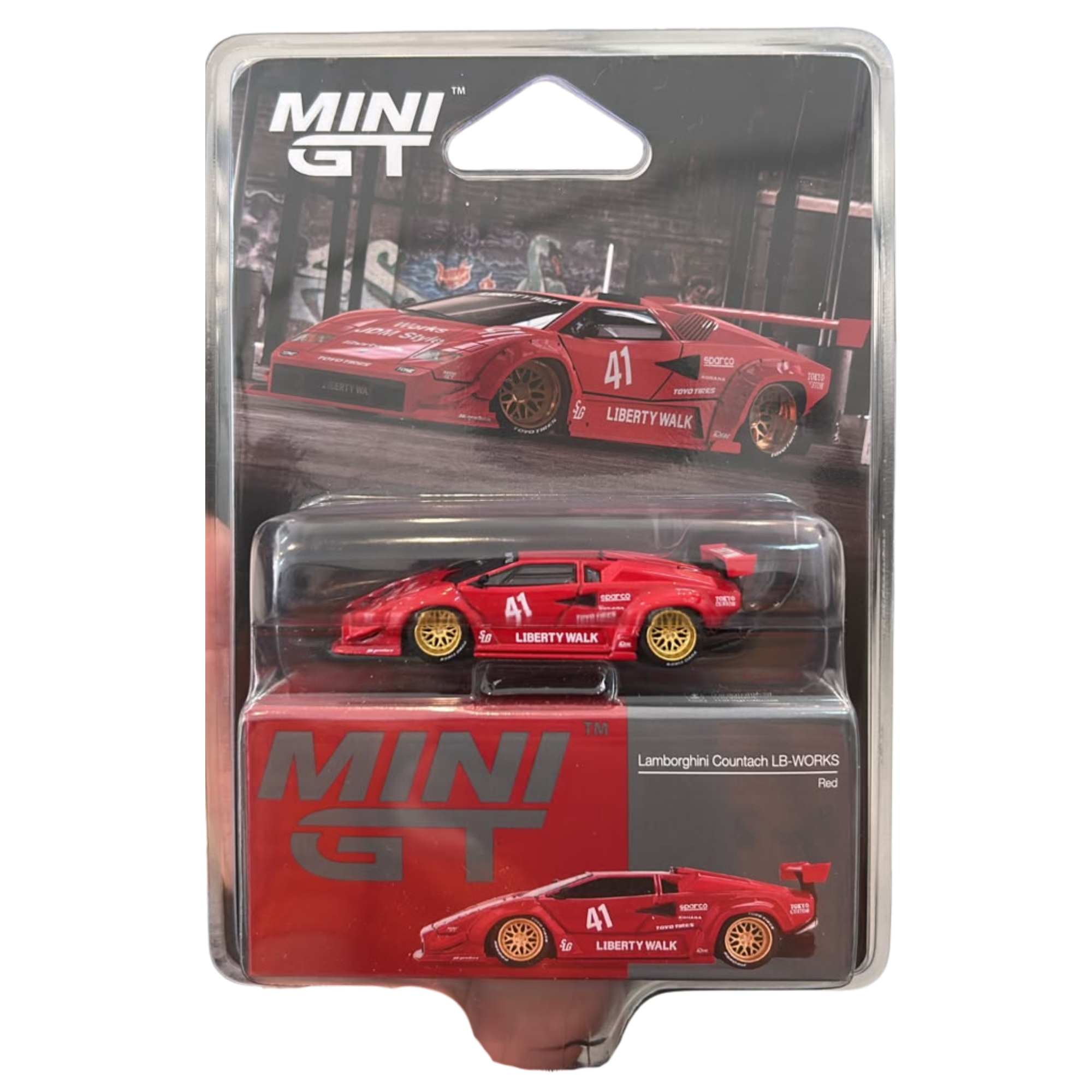 Miniatura MiniGT Lamborghini Countach LB-WORKS Vermelho 1/64