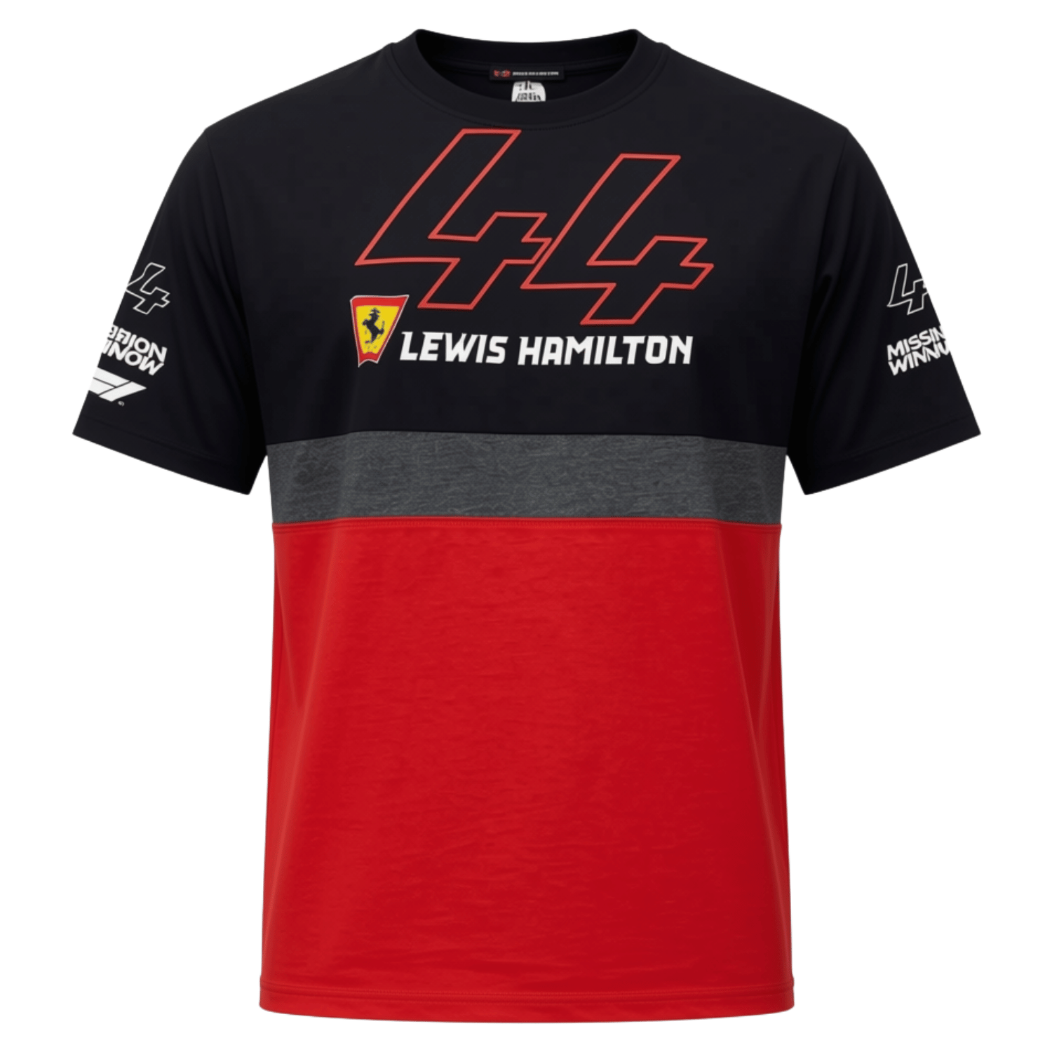 Camiseta Allboy 642 Lewis Hamilton H44 Ferrari preto GG - AutoMOTIVO Store