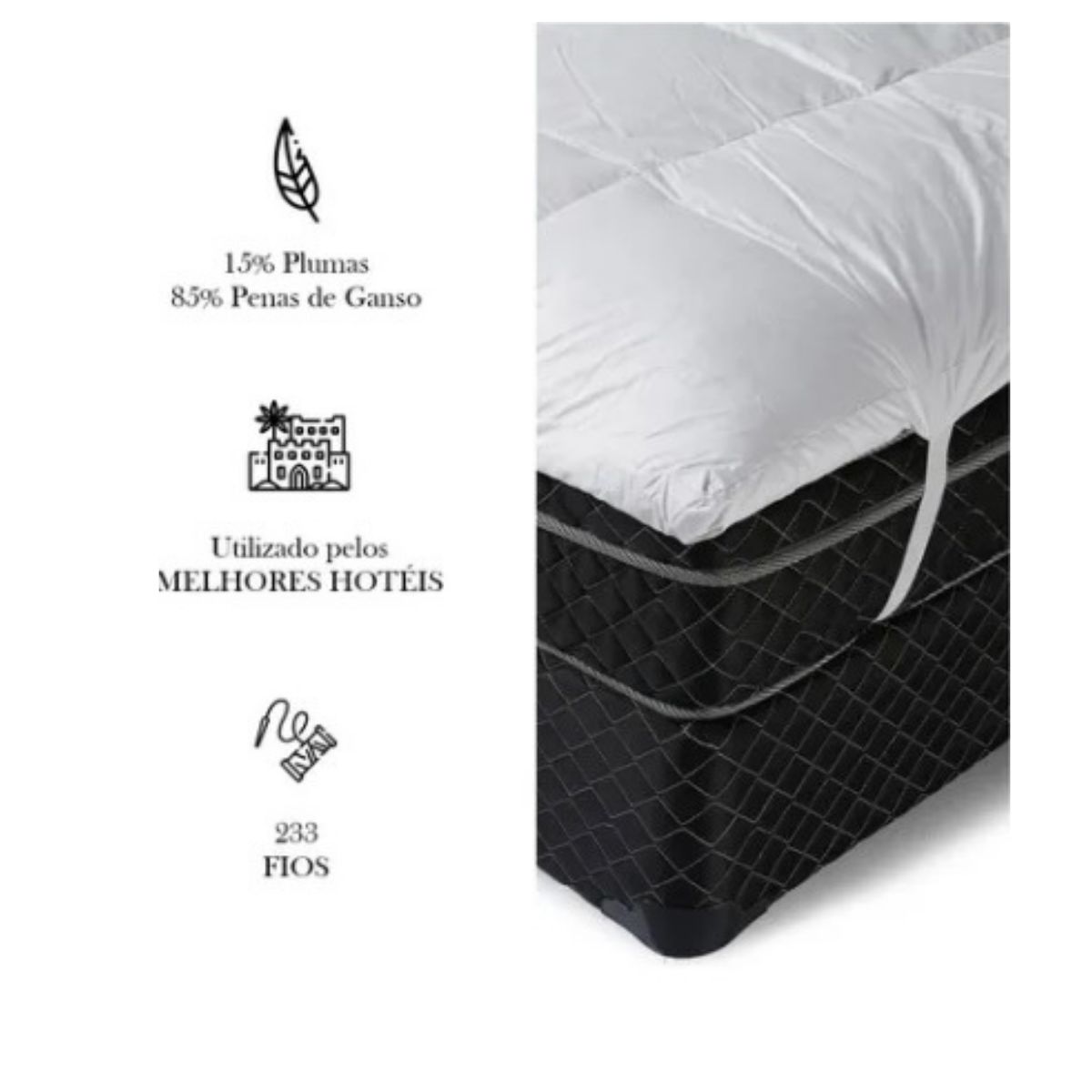 Pillow Top Queen 15 Plumas 85 Penas Daune Loja de Colchão