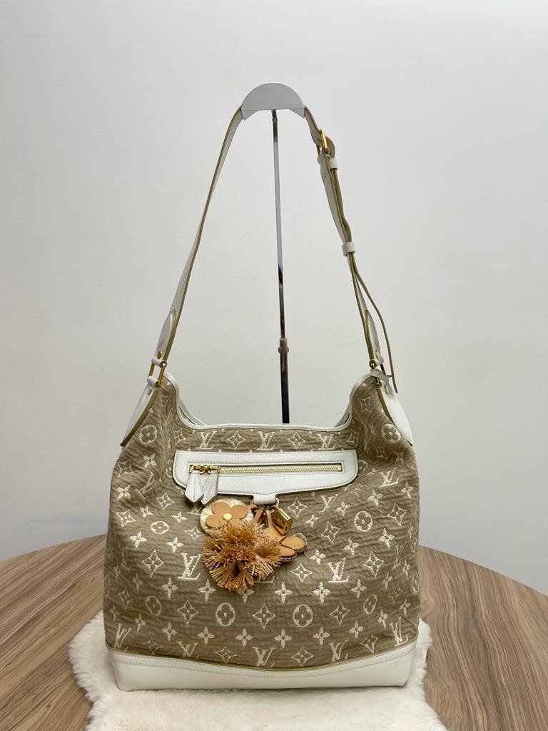 LOUIS VUITTON Limited Edition Blanc Monogram Sabbia Besace Bag For