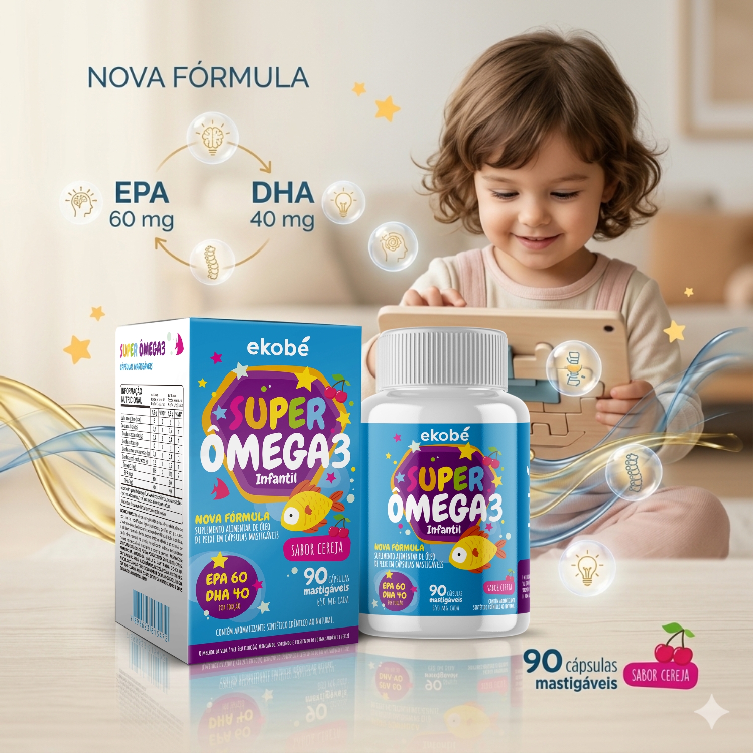 Combo Infantil Ekobé Kids Ômega 3 + AZ Gummy Vitaminas Crianças - Kuide ...