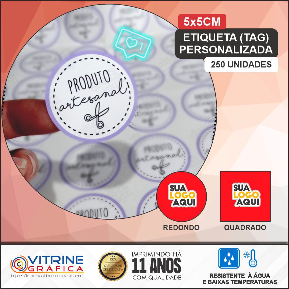 Adesivo Personalizado 5x5cm - Crie o Seu com Qualidade e Estilo - Loja ...