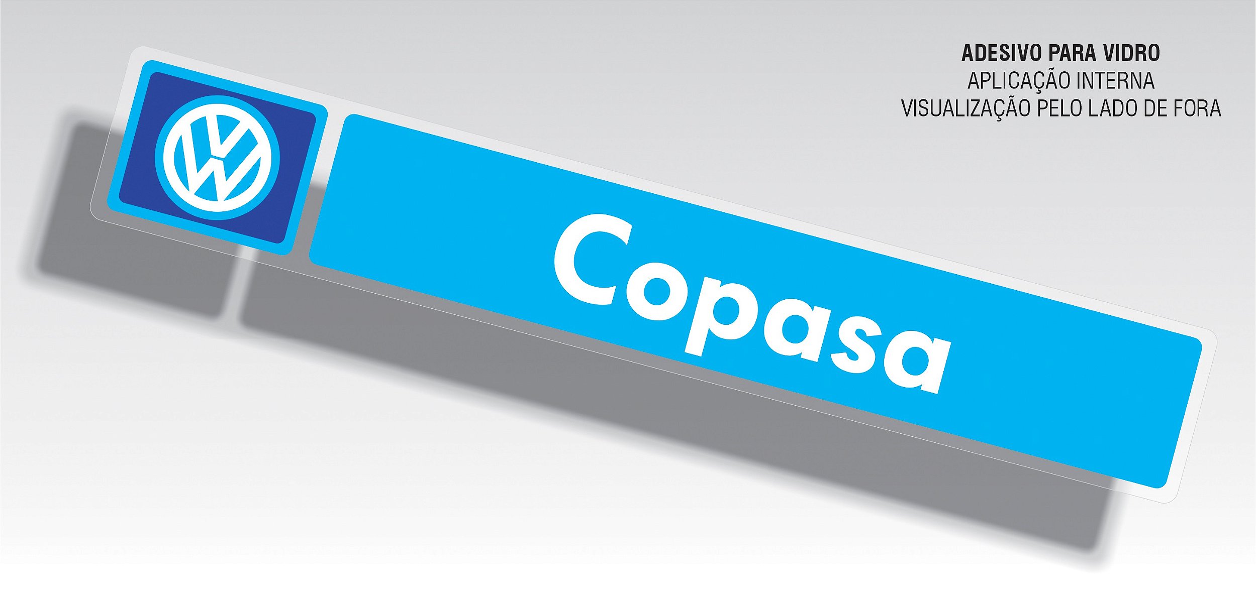 Adesivo Concessionária VW COPASA para vidro - Mira Design Adesivos