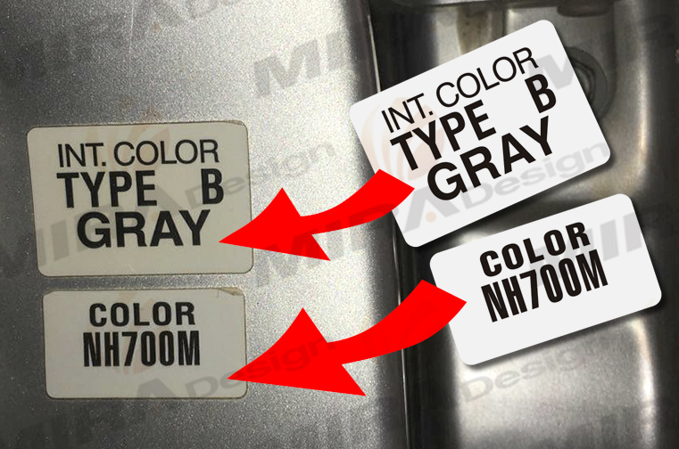 Prata Codigo Adesivo Código Cor PRATA GLOBAL NH700M TYPE B GRAY Honda - Mira Design ...