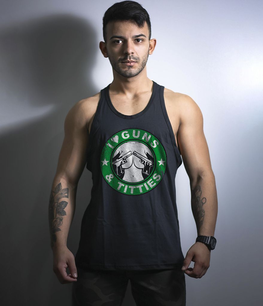 Camiseta Regata I Love Guns & Titties Tático Militar Masculina TeamSix  Brasil - Team Six Brasil