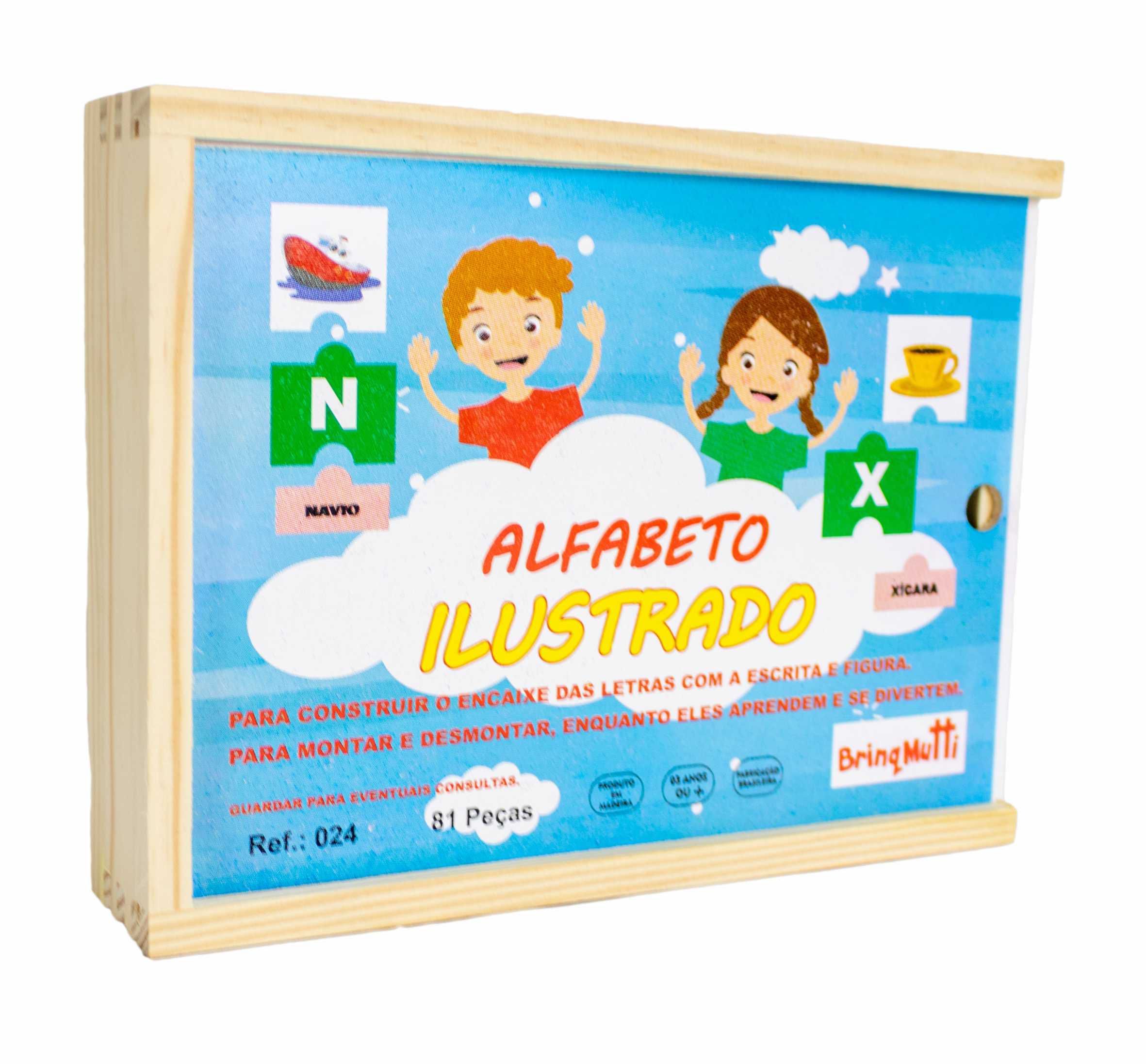 Jogo Educativo Infantil em madeira Alf Alfabeto