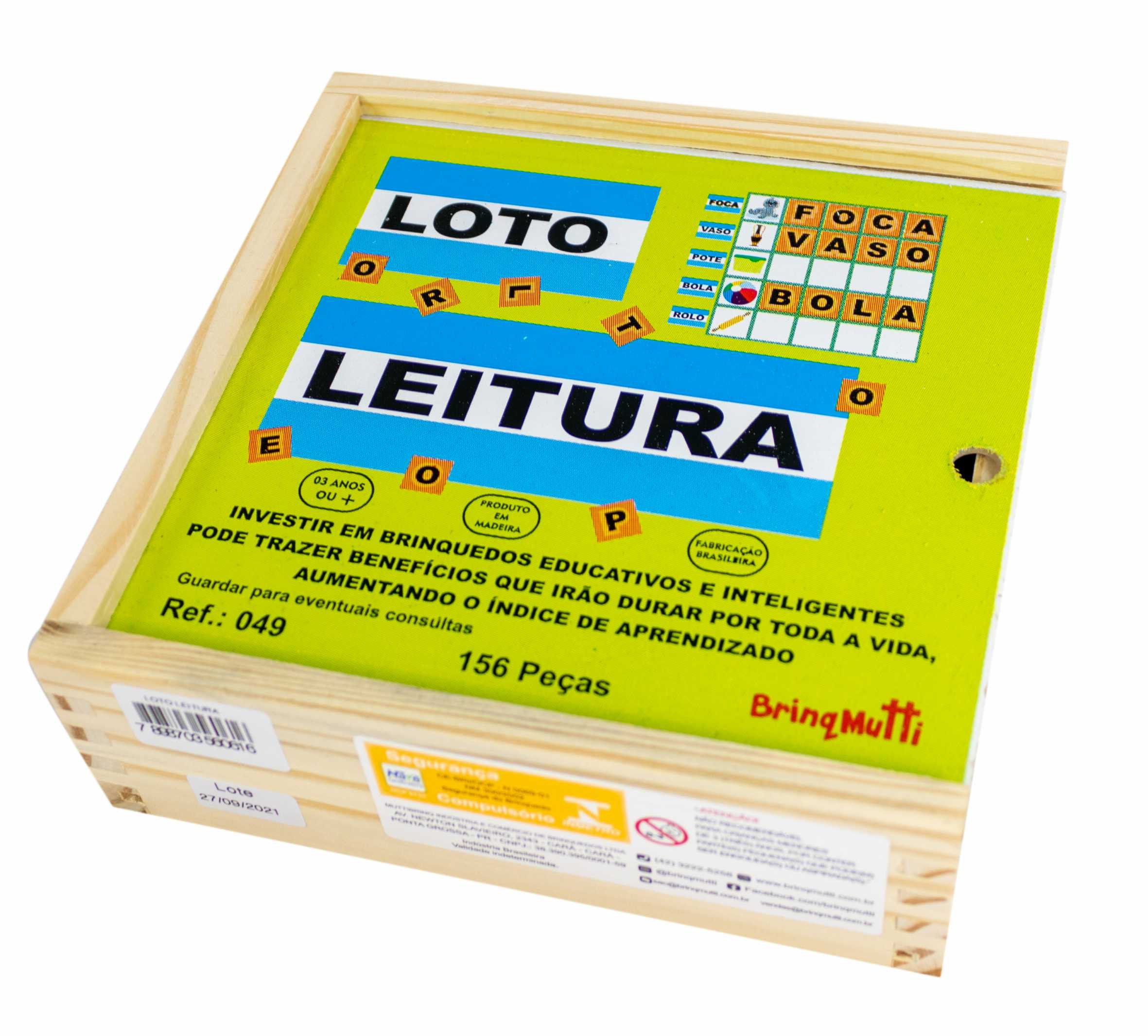 Loto Leitura em MDF Loto Leitura Material Educativo