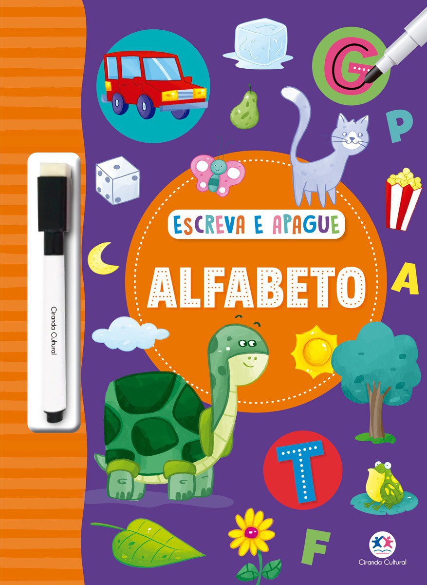 Brinquedo Educativo Infantil Alfabeto Ilustrado Escreva e Apague