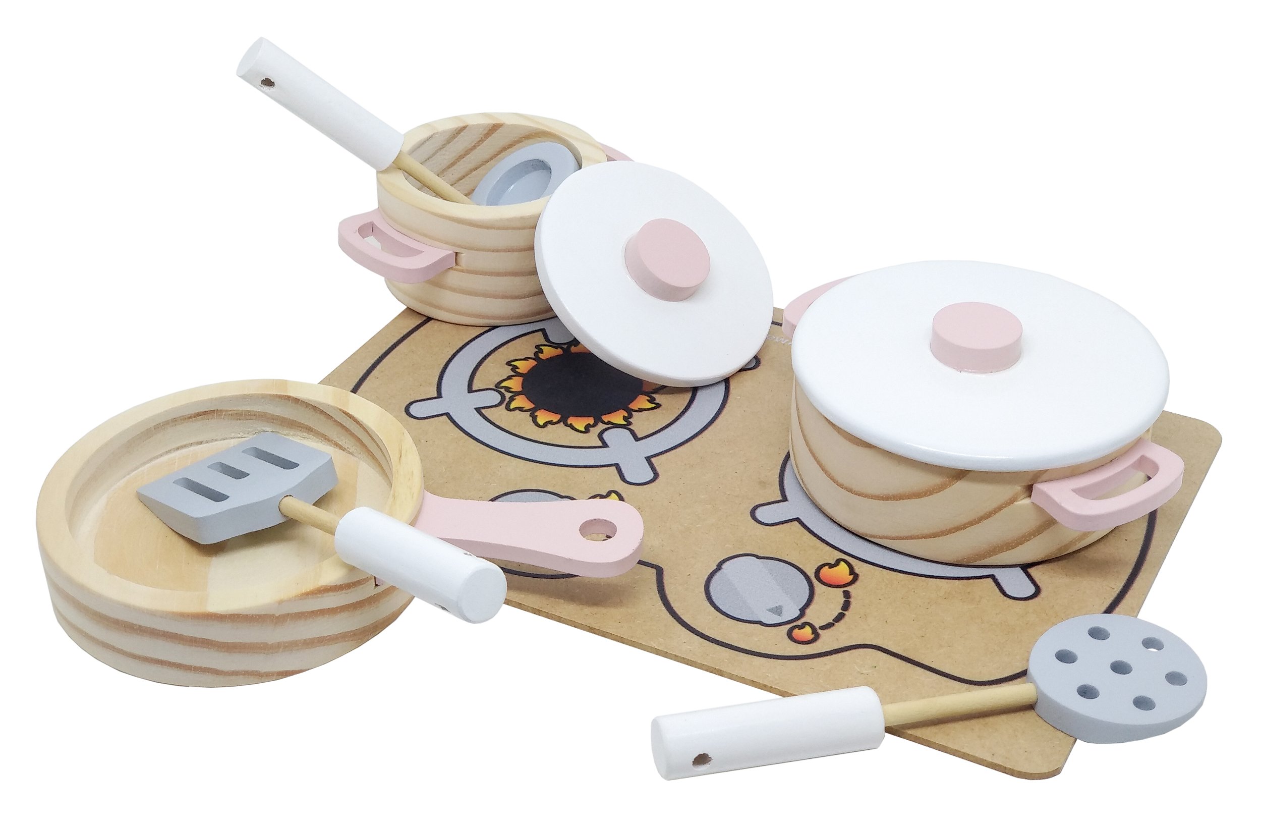 Kit de Comidinha de Brinquedo Infantil Madeira Lanche 10 Pçs