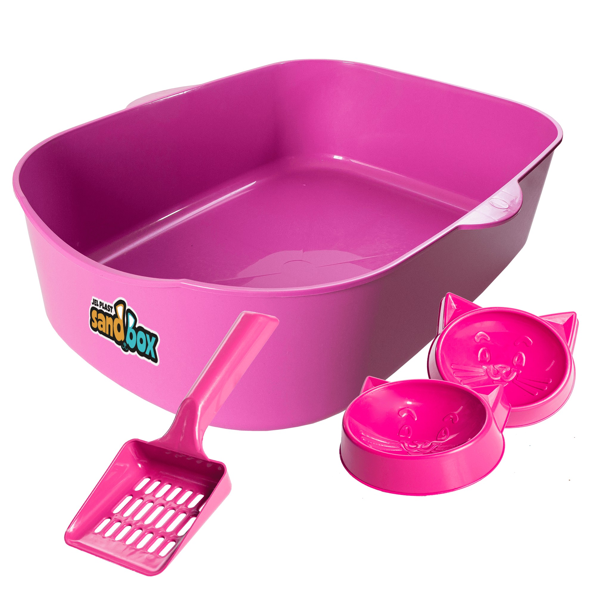 Bandeja sanitária Caixa de Areia de gato com pá coletora Pet Flex Rosa Pink  - Agropesc