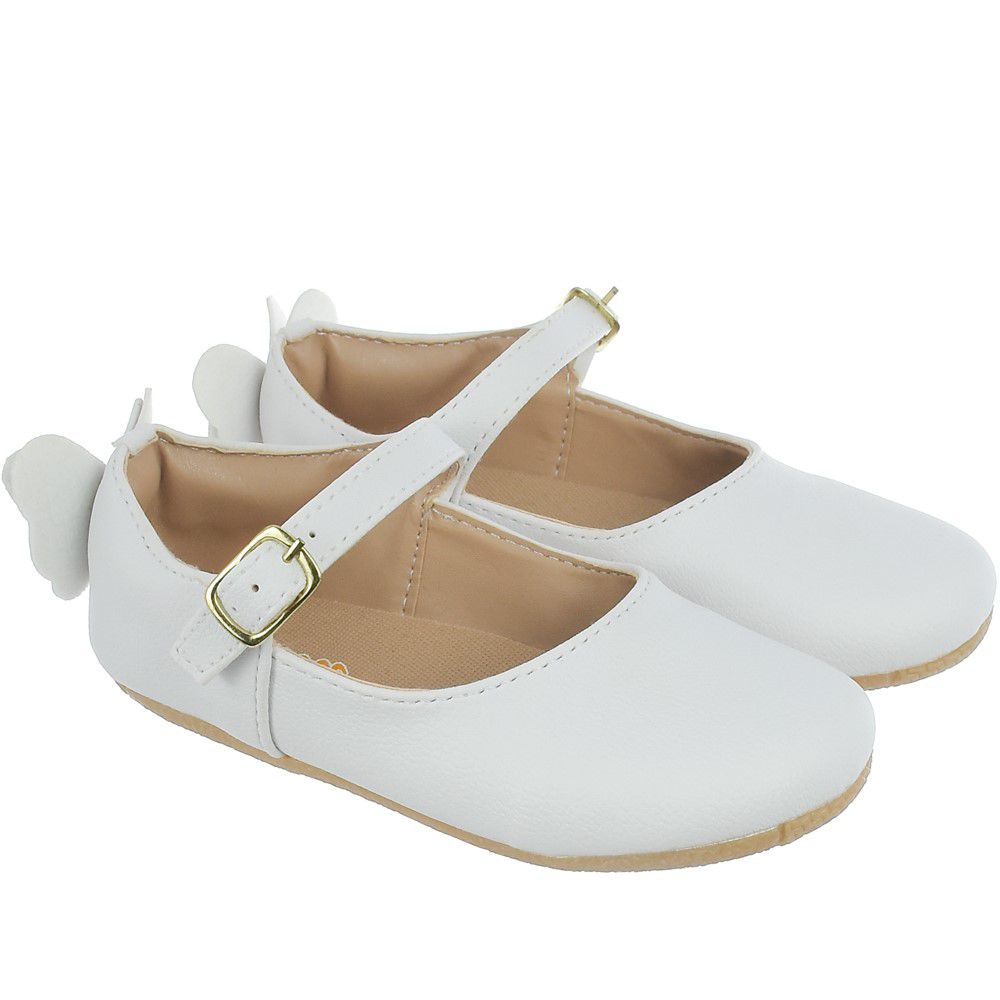 Sapato de Menina Boneca com Borboleta Kitcolt Branco - KitColt - Calçados  Infantils em Couro